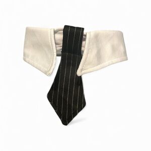 Black and White Striped Tie For Cats & Dogs